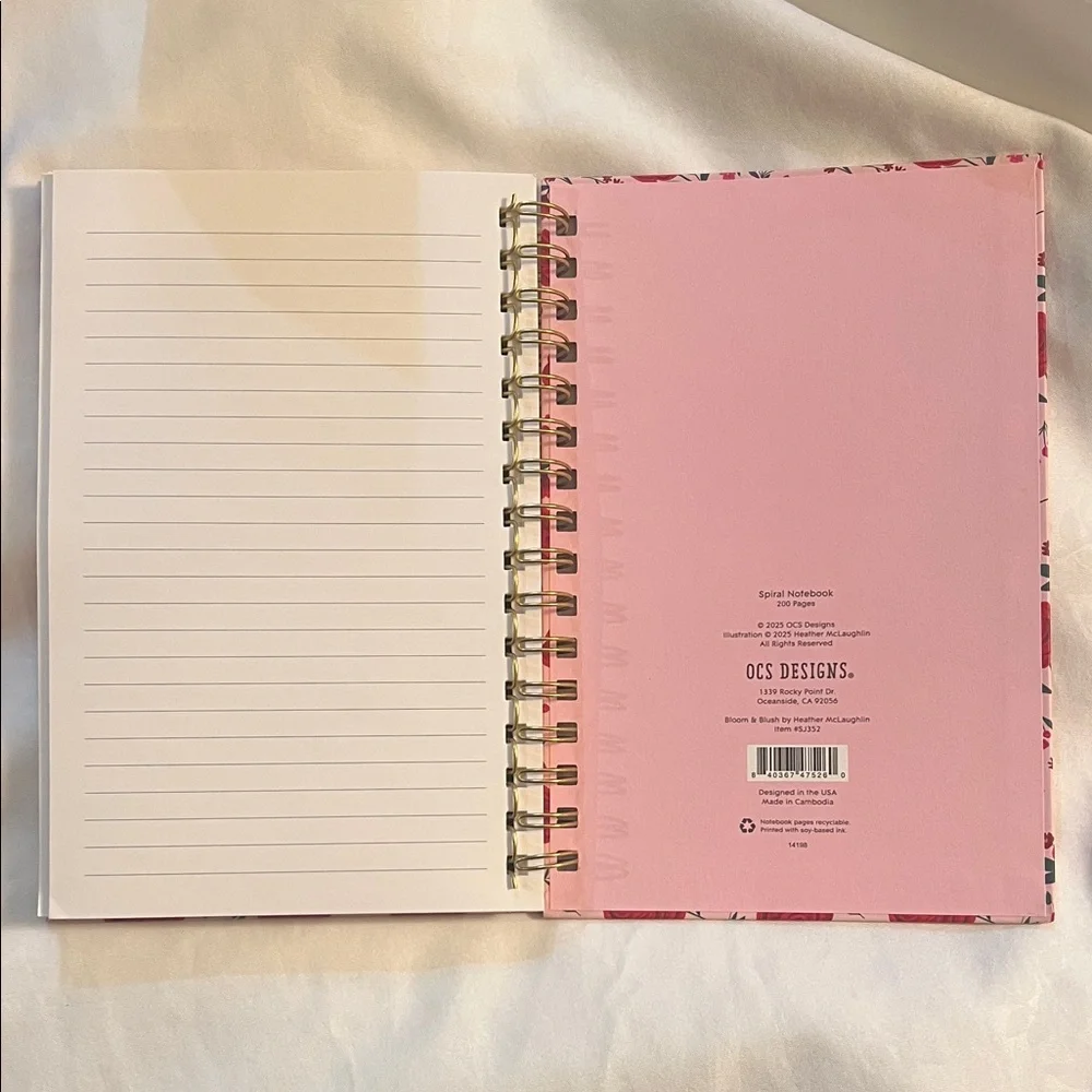 Floral Pink and Red Notebook Journal Diary NWT